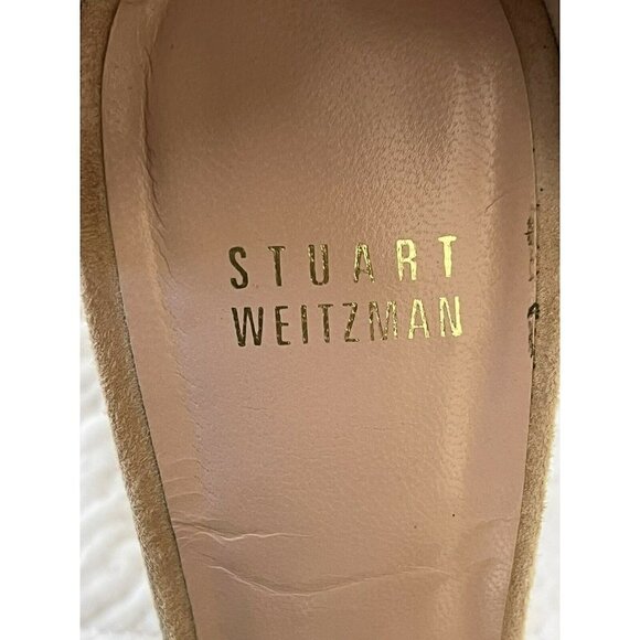 Stuart Weitzman Love Fringe Bisque Cream Suede High Heel Sandals Women's Sz 8 - Picture 6 of 10